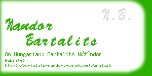 nandor bartalits business card